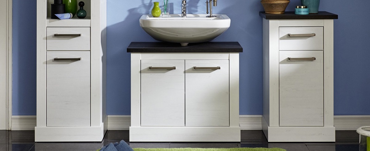 Waschbeckenunterschrank - weiß - Artisan Eiche - 80 cm breit | Online bei  ROLLER kaufen