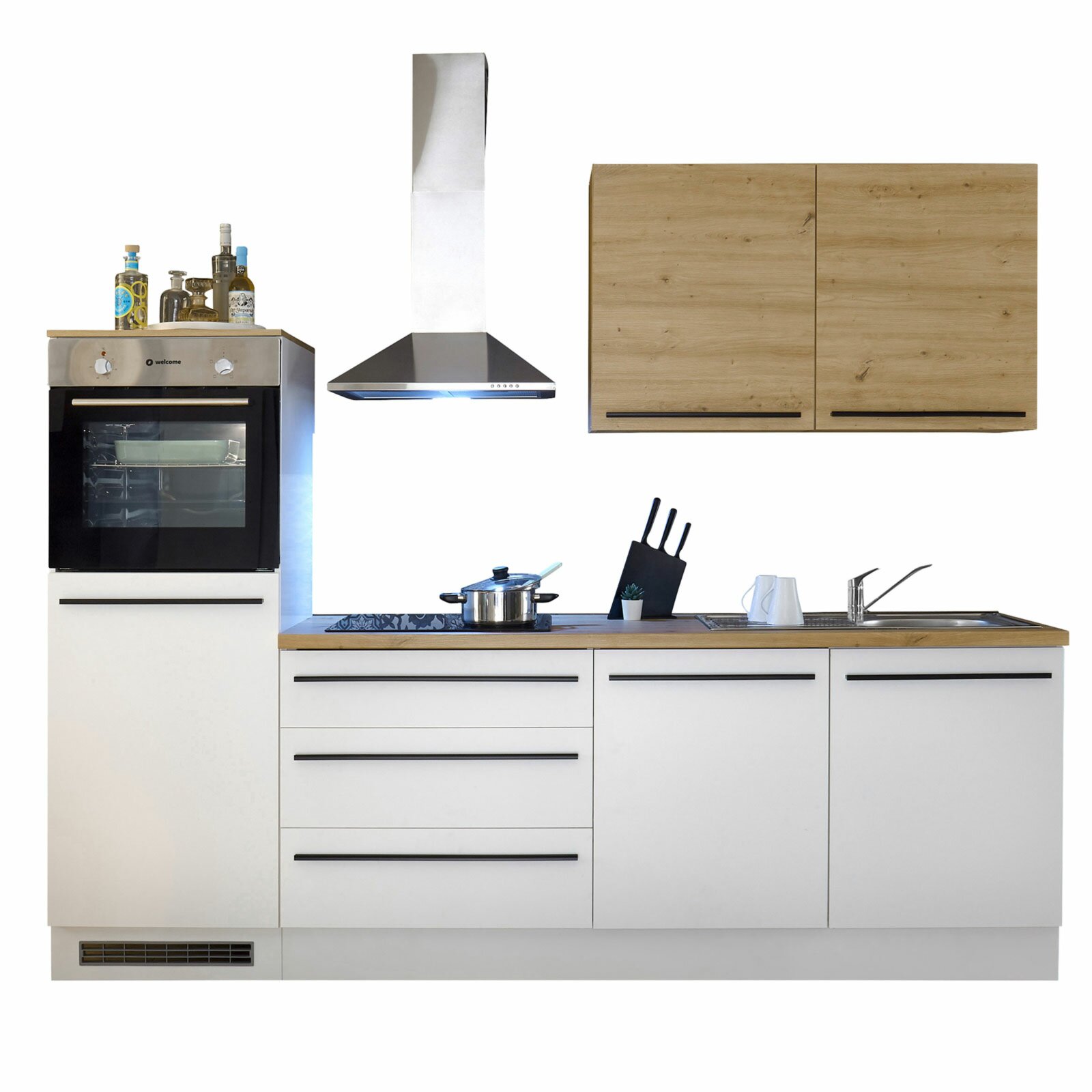 Eiche bei ROLLER - Online weiß - Küchenblock kaufen Artisan - cm | 260 mit - E-Geräten