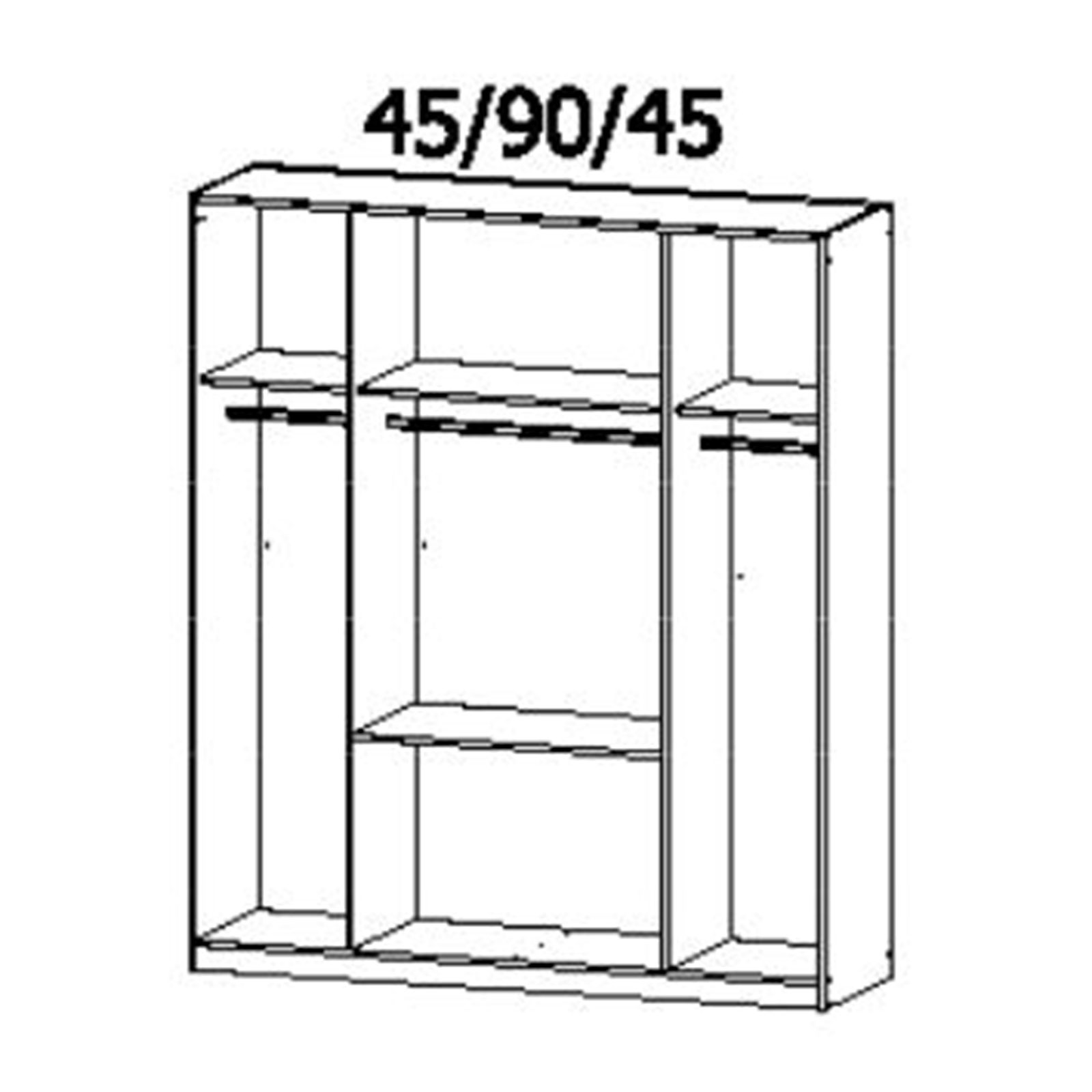 Drehtürenschrank - alpinweiß-weiß Hochglanz - 181 cm breit ...