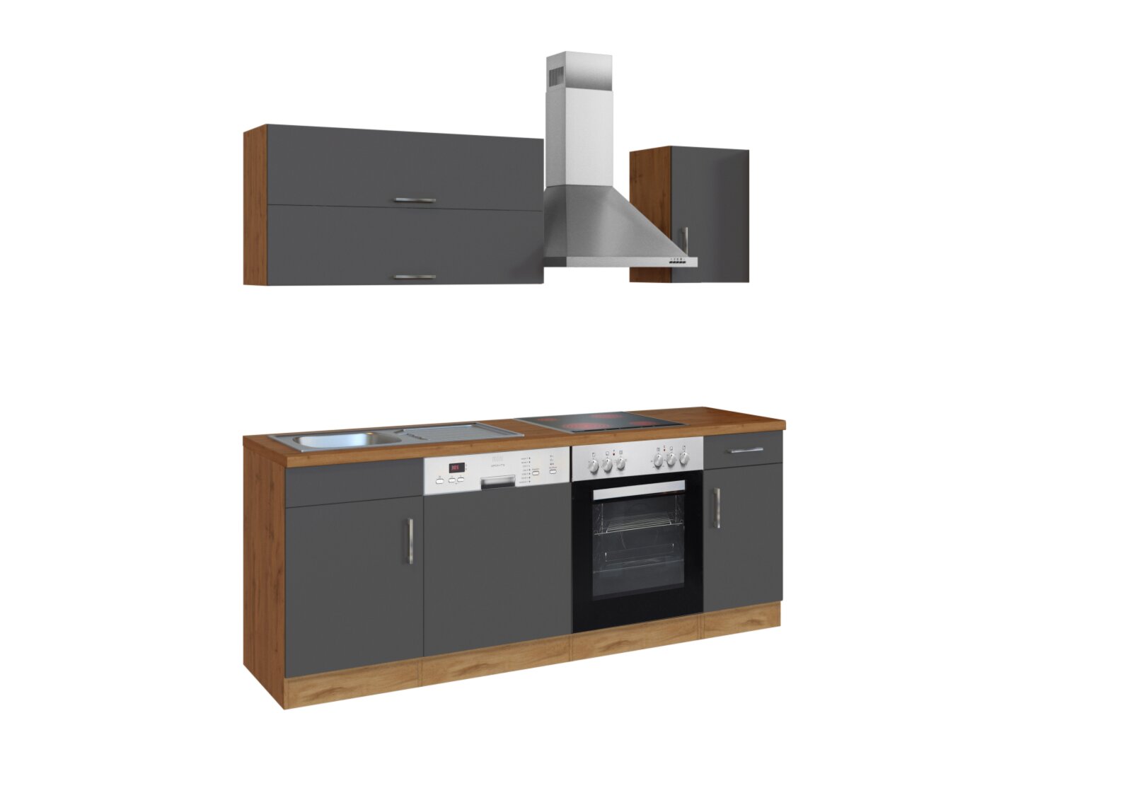 Küchenblock SORRENTO - Online - - 210 - bei kaufen | E-Geräten anthrazit ROLLER Wotaneiche cm mit