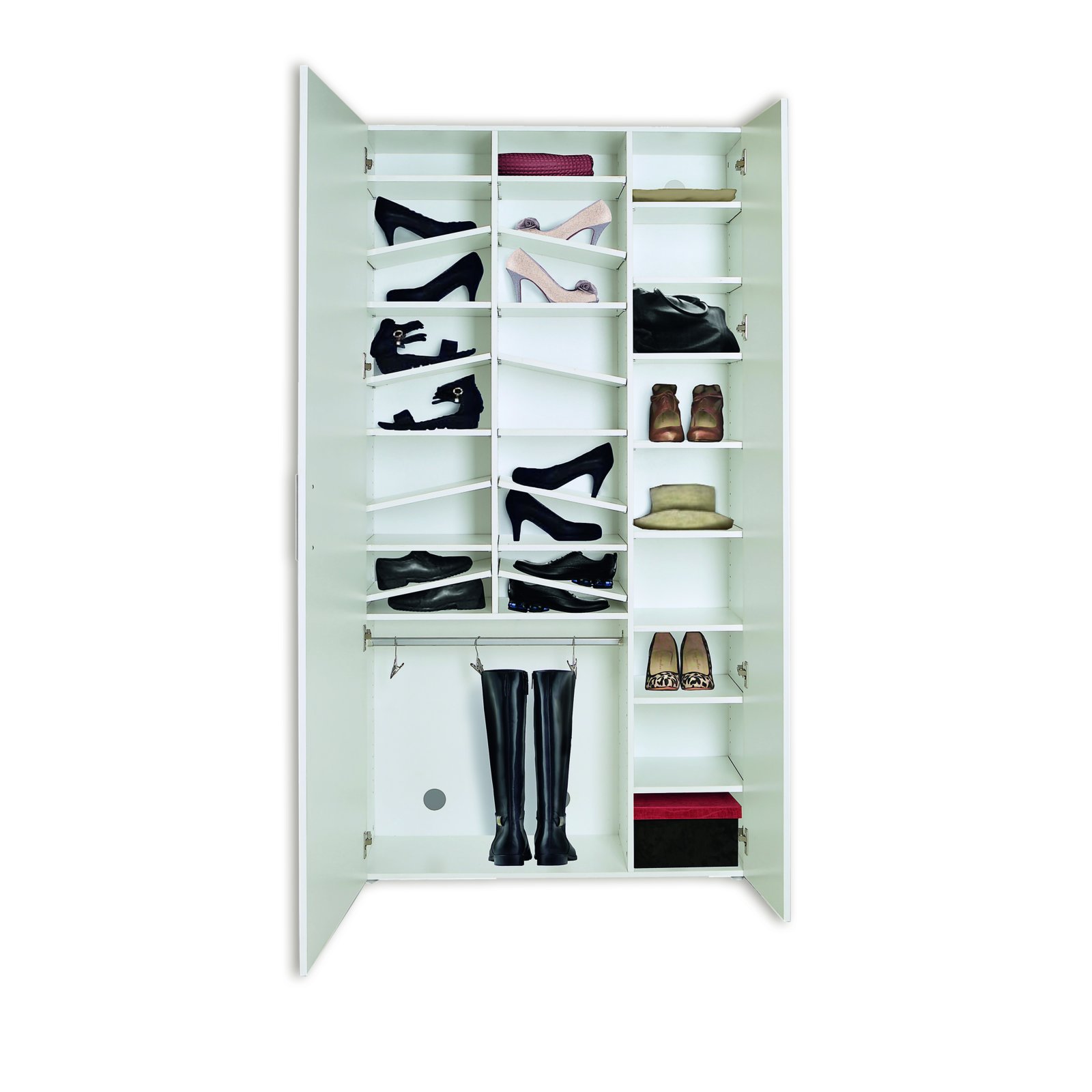 Schuhschrank - weiß - 28 Fächer - Spiegeltür | Online bei ROLLER kaufen