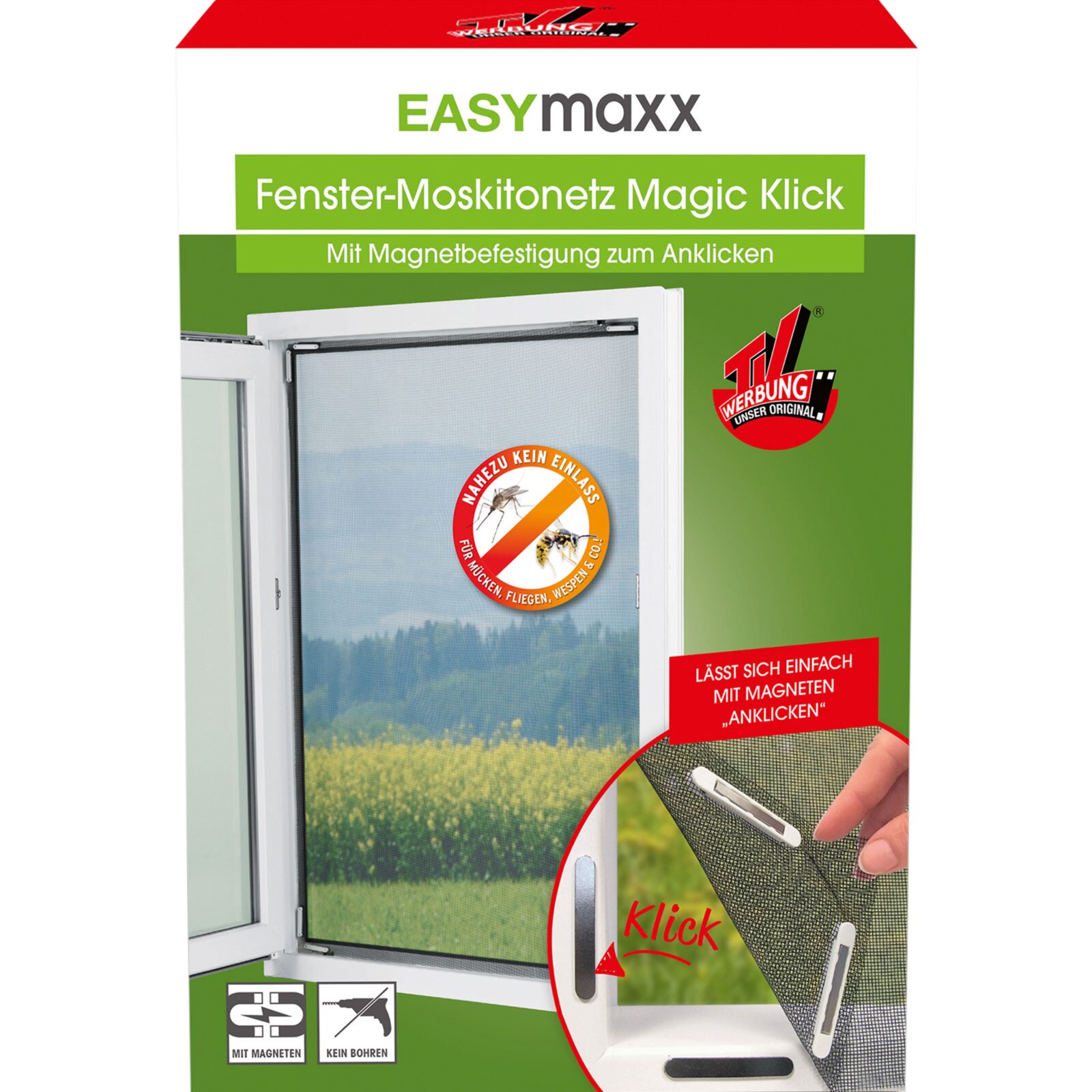 EASYmaxx Moskitonetz mit Pollenschutz mit Magnetbefestigung fürs