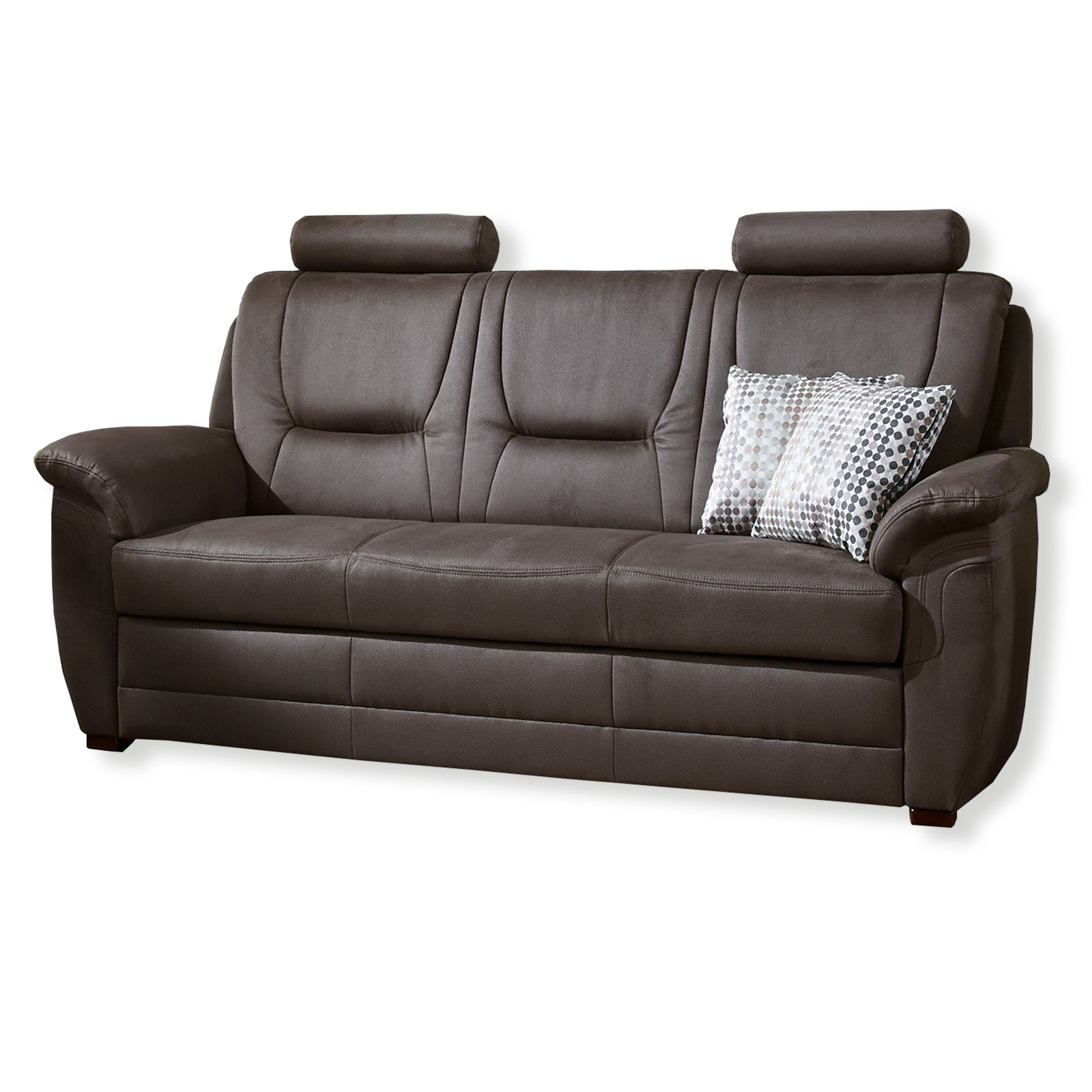 3Sitzer Sofa nougat Liegefunktion Bonellfederkern