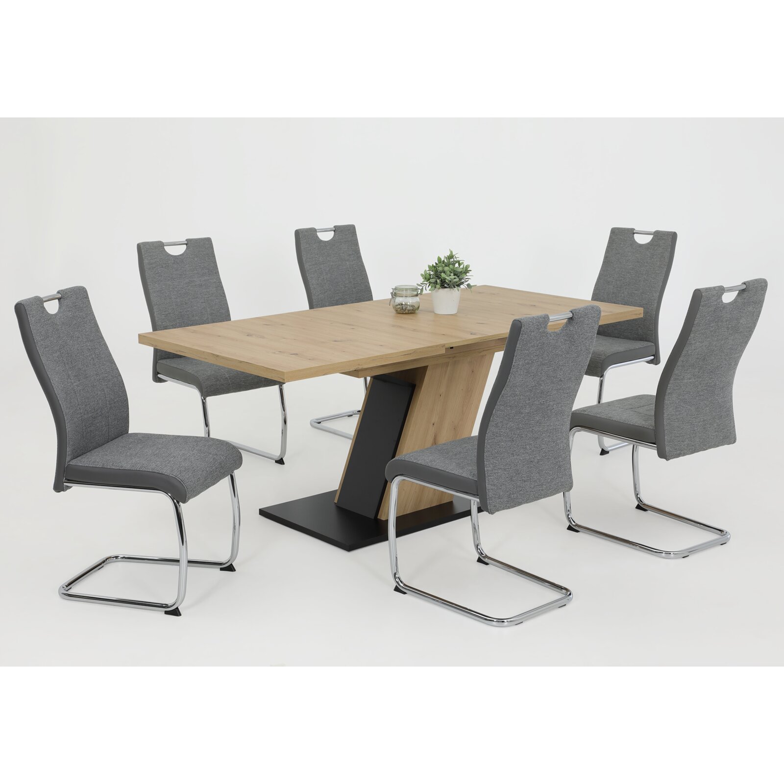 4-teiliges Schwingstuhl-Set - grau - kaufen | bei ROLLER Webstoff Online