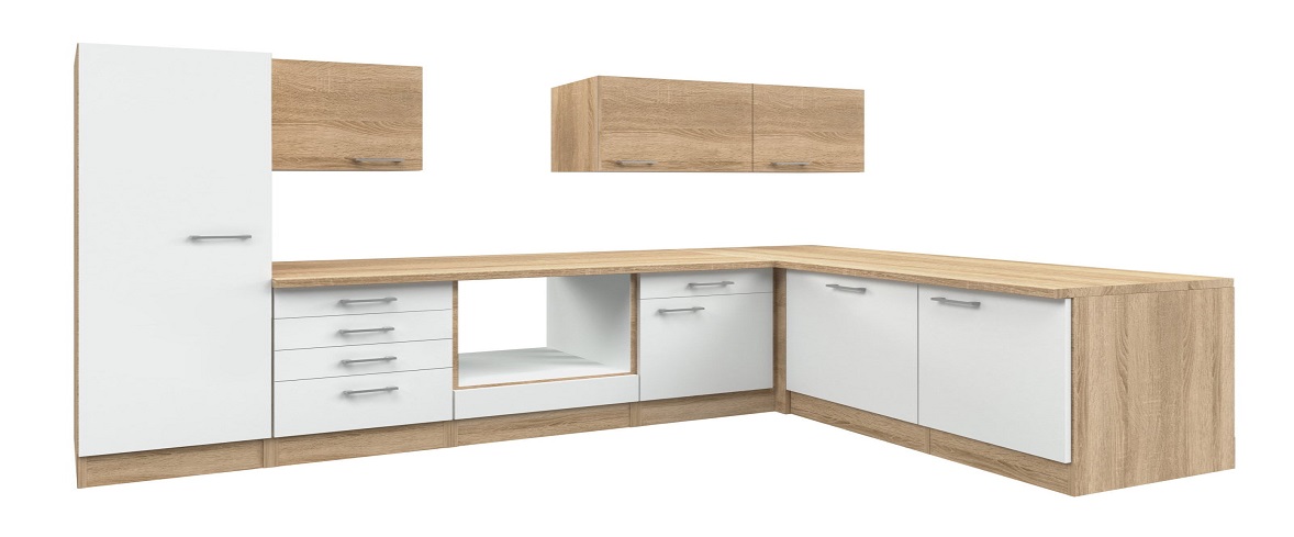 Winkelküche SAMOA - weiß-Sonoma Eiche - 270x170 cm | Online bei ROLLER  kaufen