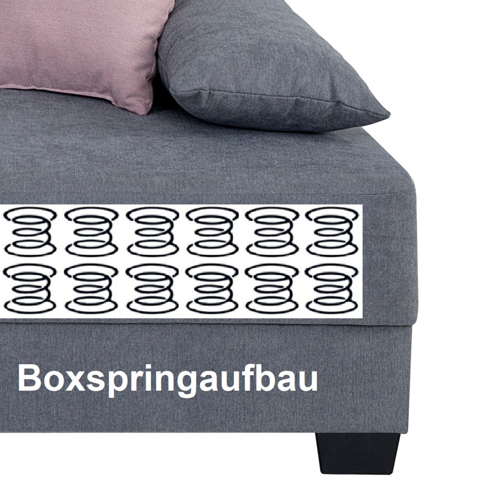 Boxspringsofa ROLLER - mit Staukasten Dauerschläfer | bei Online grau - kaufen -