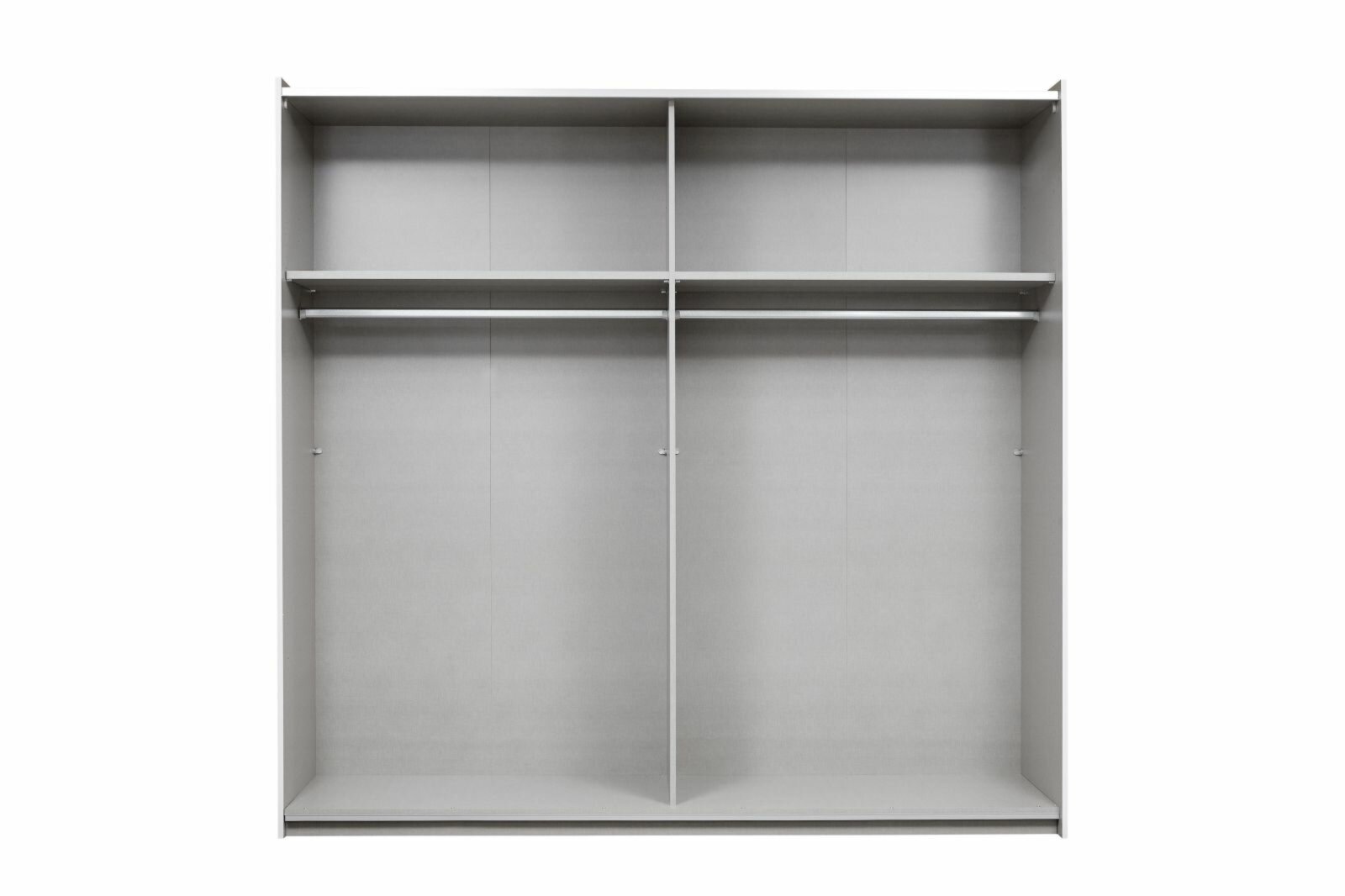 Schwebetürenschrank - grau-metallic - kaufen bei 2 ROLLER - cm Fachböden Spiegel - Online 218 