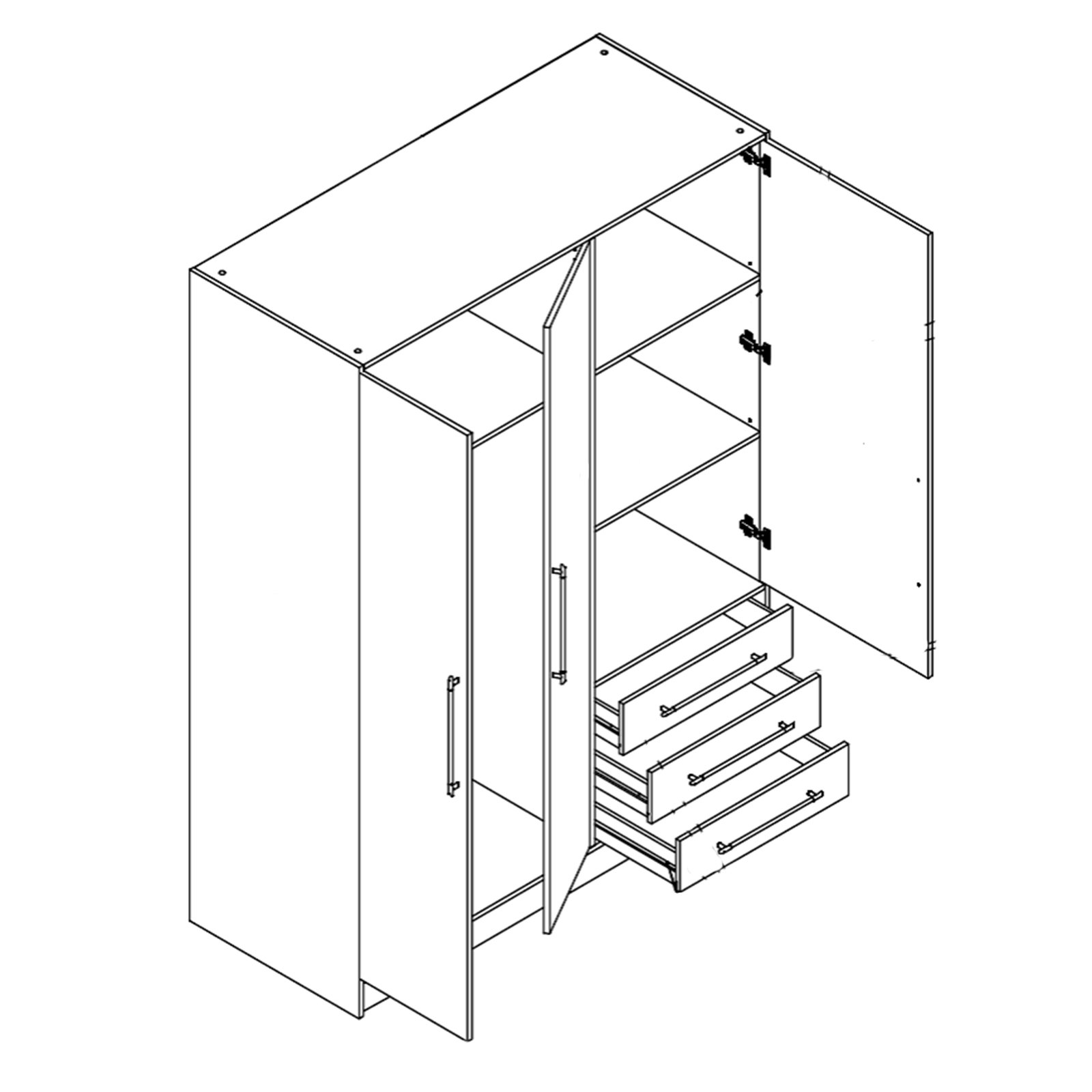 Kleiderschrank Betonoptik Weiss 145 Cm Online Bei Roller Kaufen