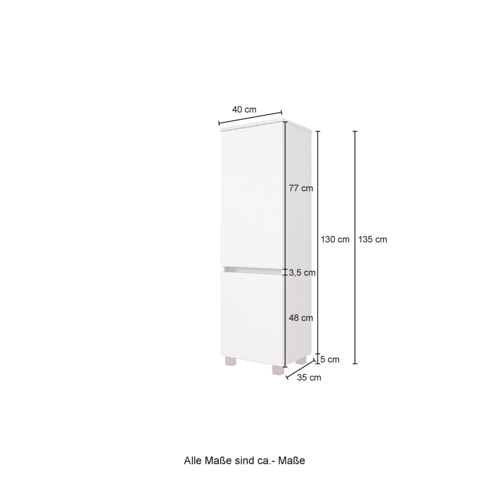 Midischrank LUCCA/KOPENHAGEN Online | ROLLER kaufen 40 cm matt-Wotan Eiche - bei weiß 