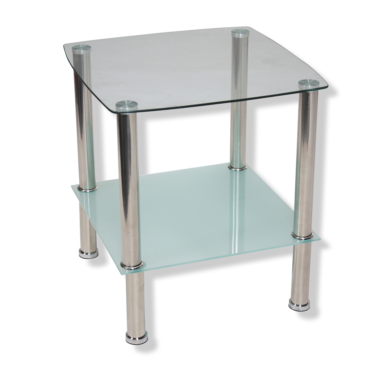 Beistelltisch - Glas - Silber - Milchglas - 45 Cm Breit | Online Bei ...