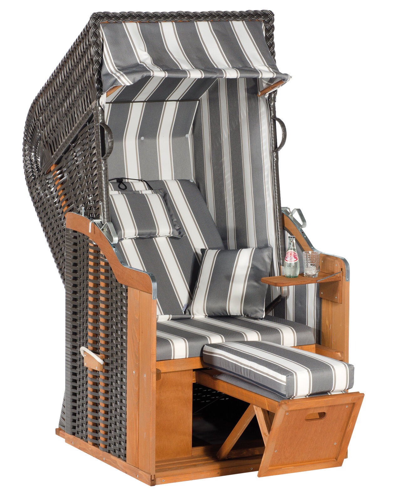1-Sitzer Strandkorb RUSTIKAL 250 PLUS | bei 95x160 cm Geflecht Online ROLLER kaufen - anthrazit 