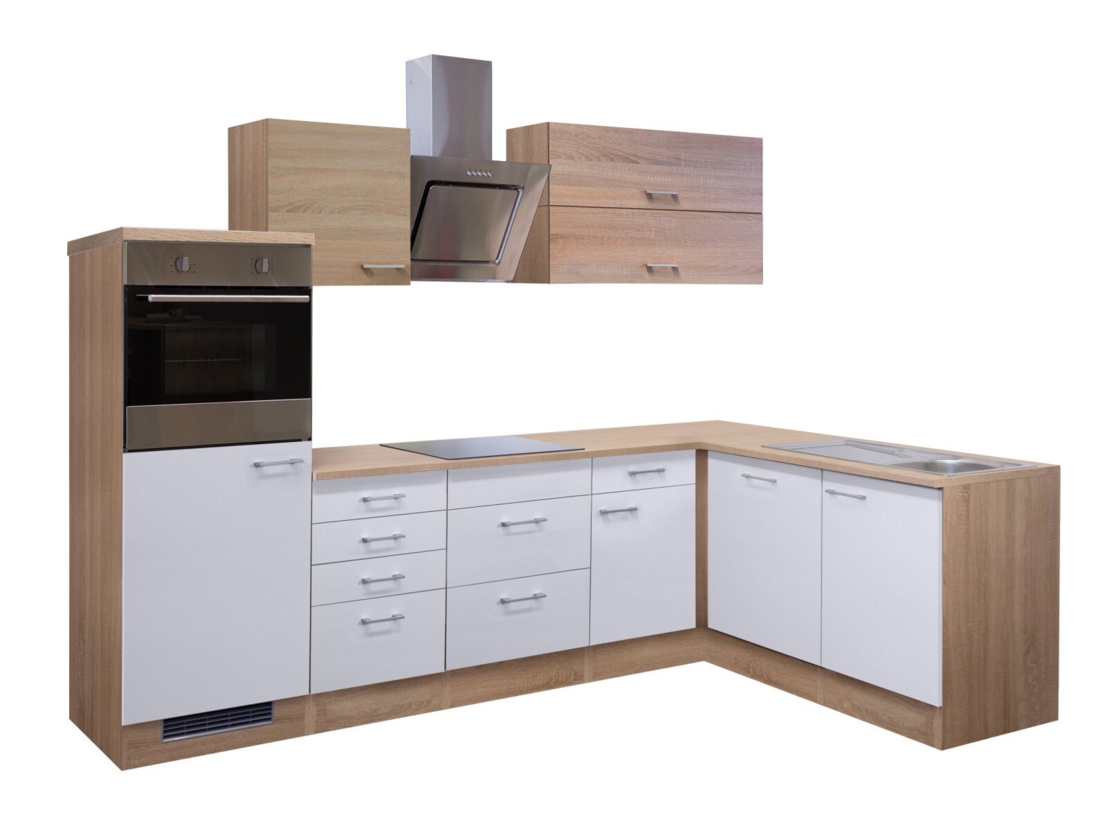 Winkelküche SAMOA weiß-Sonoma - 280x170 Online bei mit E-Geräten cm - - ROLLER | Eiche kaufen