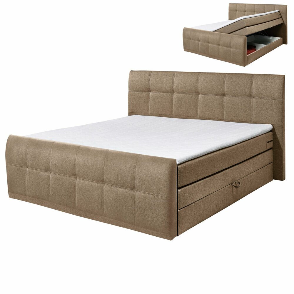 Boxspringbett - Sand - Taschenfederkern - H2 - 180x200 Cm | Online Bei ...