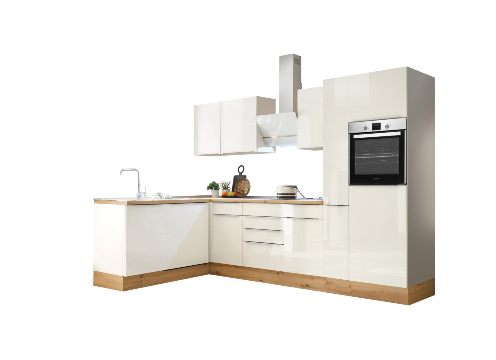 Winkelküche ROLLER Artisan Eiche - bei 310 weiß mit - - E-Geräten - cm kaufen | RESPEKTA Online