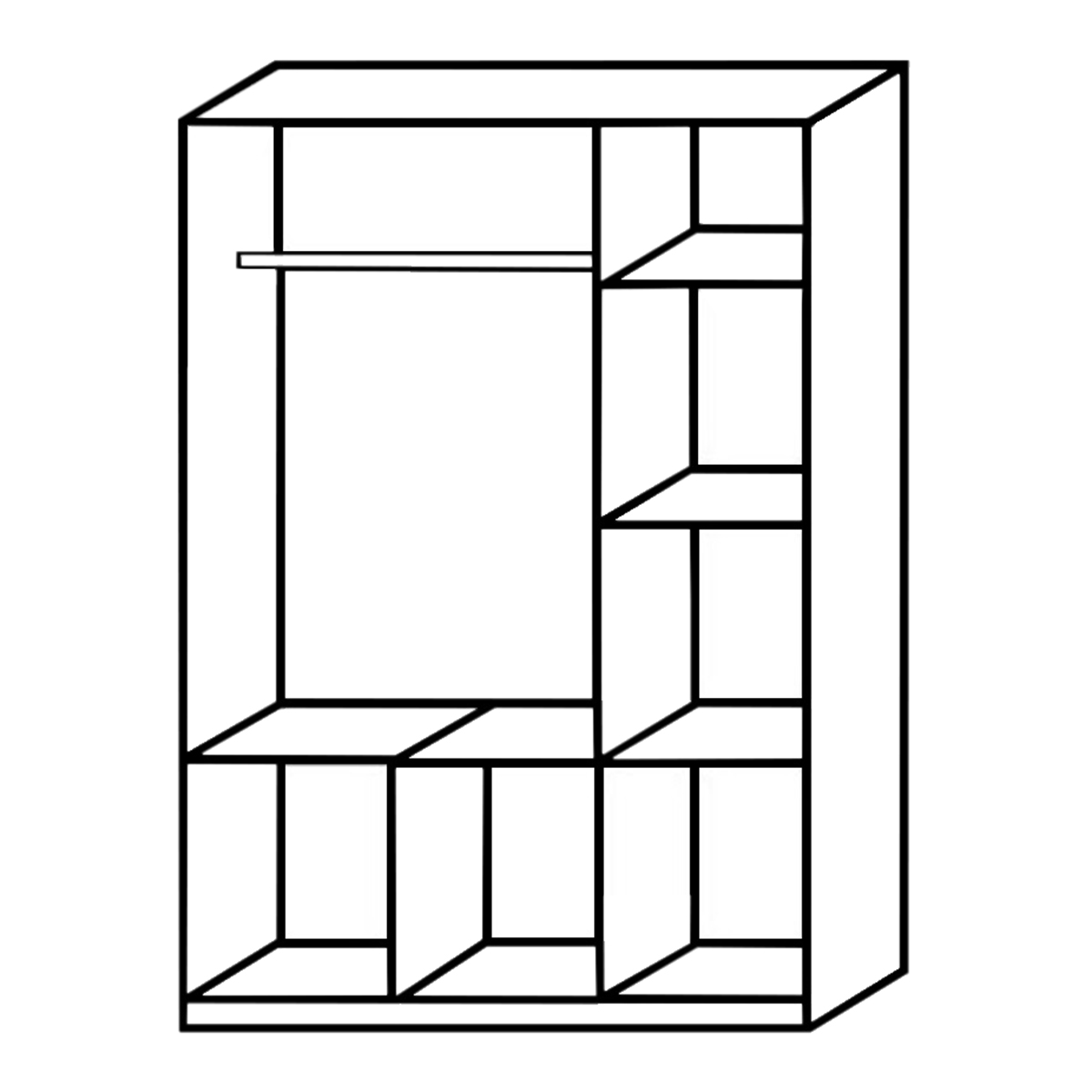 Kleiderschrank MANJA - weiß Hochglanz - 136 cm breit ...